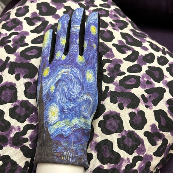 Fine Art Inspired The Starry Night Van Gogh & Monet Madam Touch Screen Gloves - Picture 5 of 8